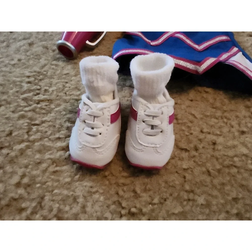 American Girl Doll STARS Cheerleader Blue Outfit  Pink Megaphone  Shoes‎ Socks